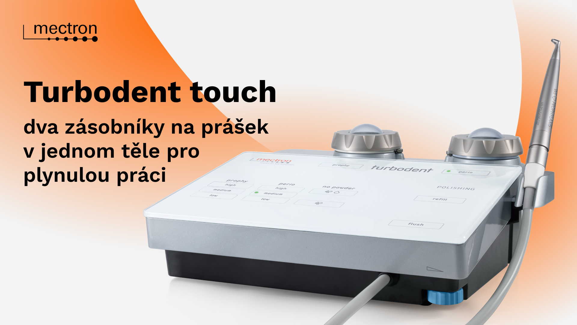 Turbodent touch – moderní air-polishing pro efektivní a komfortní dentální hygienu